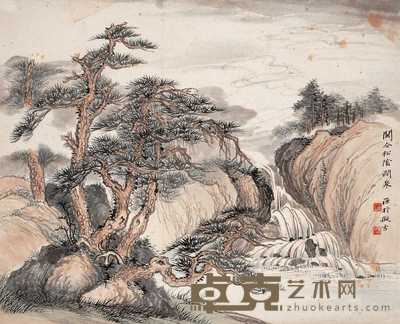 吴华源 松阴涧泉图 轴 31×39cm